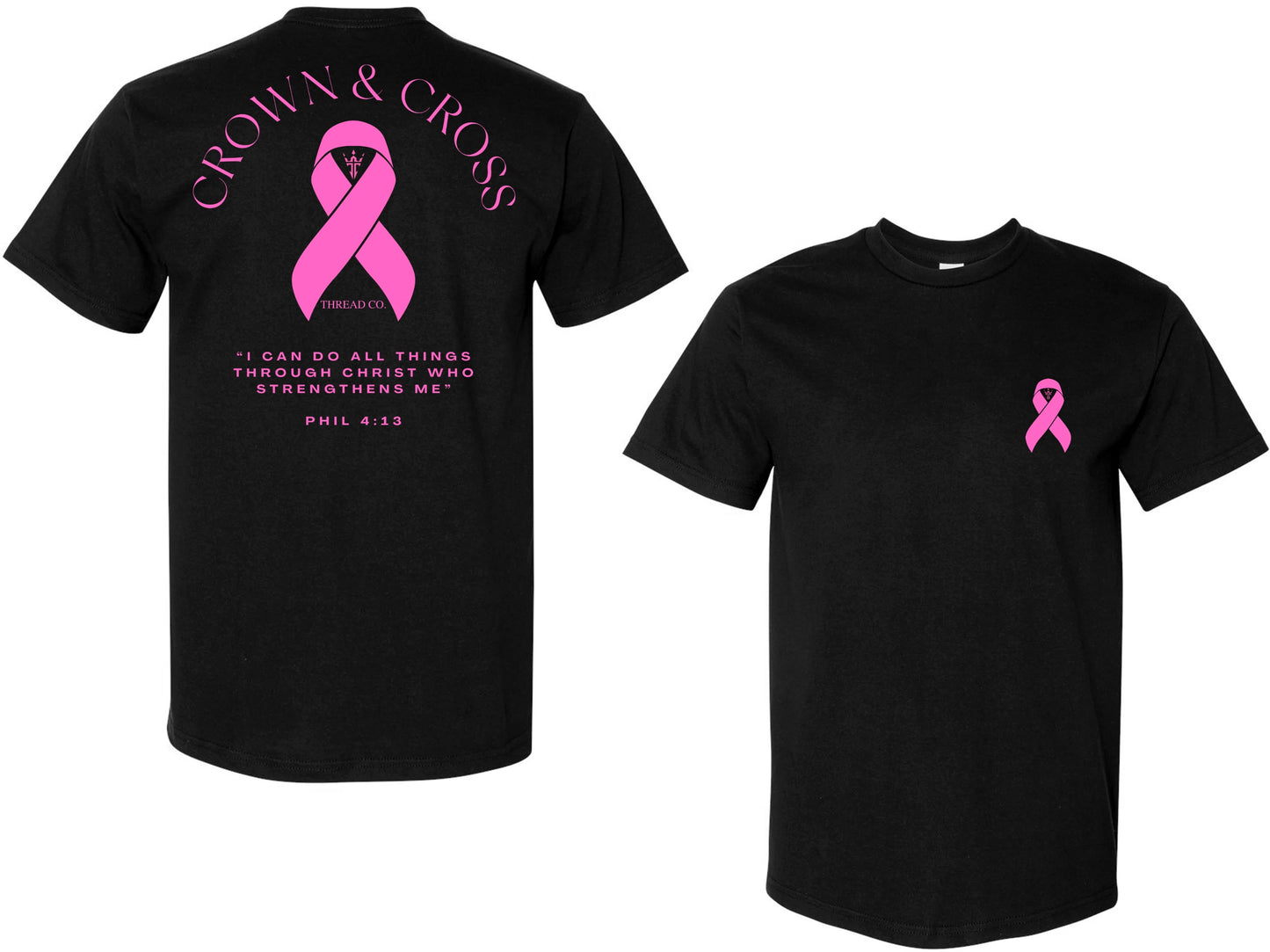 Special Edition Breast Cancer Awareness- Crown & Cross T-Shirt (True Fit)